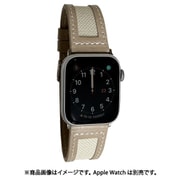 PSNLEFW7S-IV [AppleWatch 38/40/41mm用 優しい風合い 布と革のいいところ取り レザーエッジ＆ファブリック アイボリー]