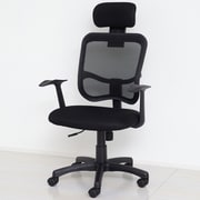 23382 [メッシュハイバックチェア肘付 ブラック]