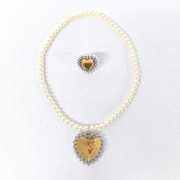 Q3350 [minacute アクセサリーセット リング・ネックレス イエロー]