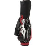 QQBTJJ02 BK/RD F [アートグラフィックキャディバッグ 4.0kg/9.5型/6分割/47インチ対応/シューズ収納可 メンズ ブラック/レッド]