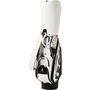 QQBTJJ02 WH/BK F [アートグラフィックキャディバッグ 4.0kg/9.5型/6分割/47インチ対応/シューズ収納可 メンズ ホワイト/ブラック]