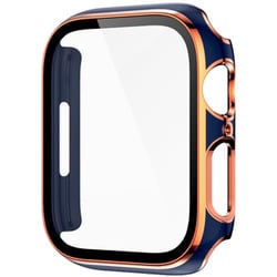 AW-GLGPC41-NV [Apple Watch 41mm用 ガラス一体型カバー ゴールドライン ネイビー]