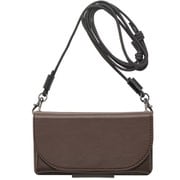 UNI-CSDIP21L-2TBCC [iPhone 13 用 Teshe basic flip case choco ポーチ/手帳型ケース ストラップ付]