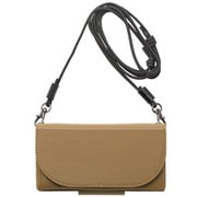 UNI-CSDIP21L-2TBKK [iPhone 13 用 Teshe basic flip case khaki ポーチ/手帳型ケース ストラップ付]