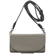 UNI-CSDIP21L-2TBGY [iPhone 13 用 Teshe basic flip case gray ポーチ/手帳型ケース ストラップ付]