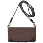 UNI-CSDIP21LP-2TBCC [iPhone 13 Pro 用 Teshe basic flip case choco ポーチ/手帳型ケース ストラップ付]