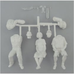 P-22.80 1/22.5 未塗装人物模型（座）3体入 メガネ付 [未塗装プラスチックモデル]