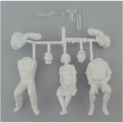 P-22.80 1/22.5 未塗装人物模型（座）3体入 メガネ付 [未塗装プラスチックモデル]