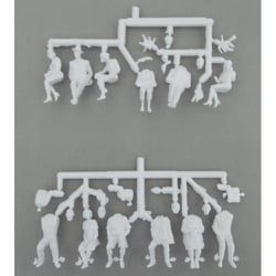 P-43 1/43 未塗装人物模型（座）大人12体赤ちゃん3体入 [未塗装プラスチックモデル]