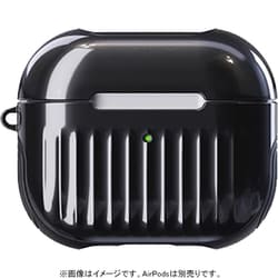 AirPods（第3世代）用 耐衝撃 カバー ラインタイプ ストラップ付 ブラック TCAP3C-LNBK