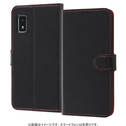 RT-AQWIELC1/BR [AQUOS wish用 耐衝撃 手帳型ケース シンプル マグネット ブラック/レッド]