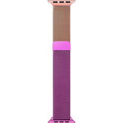 IQ-AWMLG45-PKP [Apple Watch 45/44/42mm用 ステンレスマグネット式 グラデーションバンド ピンク/パープル]