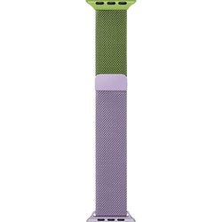 IQ-AWMLG45-GRP [Apple Watch 45/44/42mm用 ステンレスマグネット式 グラデーションバンド グリーン/ライトパープル]