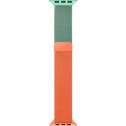 IQ-AWMLG41-GRO [Apple Watch 41/40/38mm用 ステンレスマグネット式 グラデーションバンド ミントグリーン/オレンジ]