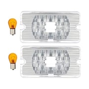 502650 [中間サイドランプレンズ 反射板付Bタイプ 左右セット 高さ30mmレンズ用 バルブ付 トラック サイドターンシグナルレンズ クリアー]