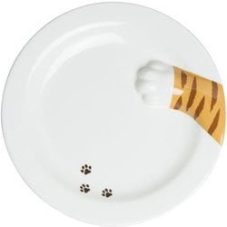 横から猫 とらねこプレート（足跡付） 中皿 SAN2505