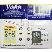 YMS4807 1/48 ディティールアップパーツ ヤコブレフ戦闘機翼面燃料ゲージ・着色計器 [プラモデル用パーツ]