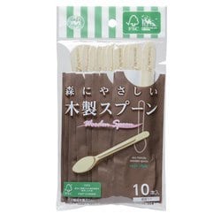 木製 スプーン 紙袋入り 15.8cm 10本 SD-909