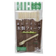 木製 フォーク 紙袋入り 15.8cm 10本 SD-910