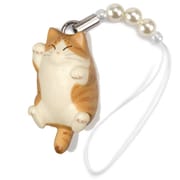 N-2302 [猫どん でぶ猫 茶トラ白 ビーズストラップ]