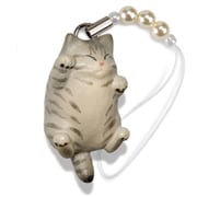 N-2307 [猫どん でぶ猫 サバトラ ビーズストラップ]