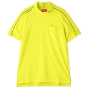 22SS 012-2166001-060-4 [ゴルフシャツ メンズ インターロックピケ×ハニカムカノコ 半袖 モックネック プルオーバー サイズ：4 イエロー]