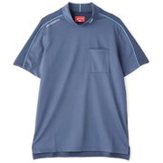 22SS 012-2166001-121-4 [ゴルフシャツ メンズ インターロックピケ×ハニカムカノコ 半袖 モックネック プルオーバー サイズ：4 ネイビー]