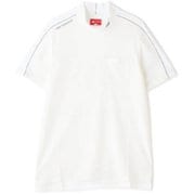 22SS 012-2166001-030-5 [ゴルフシャツ メンズ インターロックピケ×ハニカムカノコ 半袖 モックネック プルオーバー サイズ：5 ホワイト]
