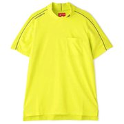 22SS 012-2166001-060-5 [ゴルフシャツ メンズ インターロックピケ×ハニカムカノコ 半袖 モックネック プルオーバー サイズ：5 イエロー]
