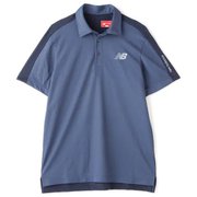 22SS 012-2168005-121-4 [ゴルフシャツ メンズ インターロックピケ×ハニカムカノコ 半袖 カラーシャツ サイズ：4 ネイビー]