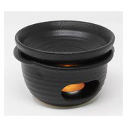 瀬戸焼き 茶香炉 黒 大 ティーキャンドル1個付属 KIR-006B
