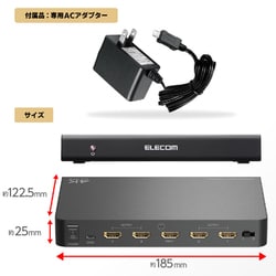 【半額価格】ELECOM  VSP-HD14BK 1入力4出力 HDMI分配器 ヨドバシ.com - エレコム ELECOM HDMI分配器 4K60P対応 1入力/4