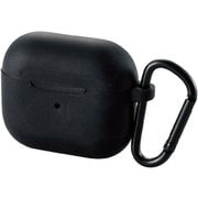 AirPods（第3世代）対応 ケース シリコン カラビナ付 ワイヤレス充電対応 ブラック AVA-AP3SCBK