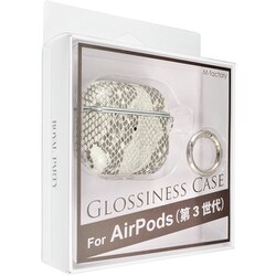 ROYALPARTY GLOSSINESS CASE/パイソン/アッシュ AirPods（第3世代）用 MD-75006-2
