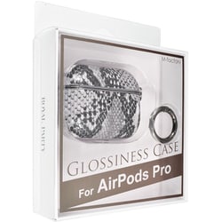 ROYALPARTY GLOSSINESS CASE/パイソン/ダークグレー AirPods Pro用 MD-75008-1