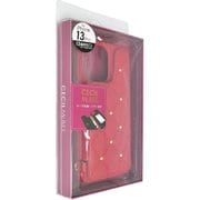 md-74931-4 [iPhone 13/iPhone 13 Pro用 キルティング カード収納 ストラップホール付き RED]