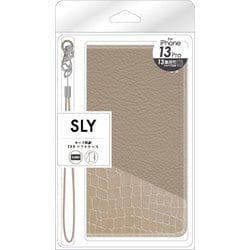 md-74988-3 [iPhone 13/iPhone 13 Pro用 ハーフクロコ カード収納 ミラー付き BEIGE]
