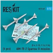 72-0321 1/72 ディティールアップパーツ AIM-7E-2 スパローIII ミサイル 4個入り [プラモデル用パーツ]