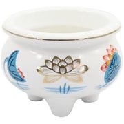 10S097-35 [仏具 香炉 金ハス吹 3.5寸 ホワイト]