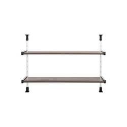モクメタル つっぱり キッチン 棚 2段 幅75cm MTP2-75