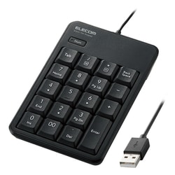 有線静音テンキーパッド USB接続 抗菌 ブラック TK-TCM021SKBK