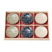 ジオメトリック 吉祥小皿 6個セット 00328