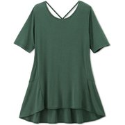 コンフォートバックストラップチュニック COMFORT BACK STRAP TUNIC DA522100 ダークグリーン(DG) Mサイズ [フィットネス ヨガ シャツ レディース]