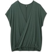 コンフォートクロスオーバートップ COMFORT CROSSOVER TOP DA522101 ダークグリーン(DG) Lサイズ [フィットネス ヨガ シャツ レディース]