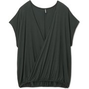 コンフォートクロスオーバートップ COMFORT CROSSOVER TOP DA522101 ブラック(K) Mサイズ [フィットネス ヨガ シャツ レディース]