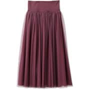 チュールギャザードスカート TULLE GATHERED SKIRT DA422153 ブラックベリー(KB) Mサイズ [フィットネス ヨガ スカート レディース]