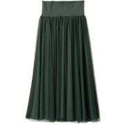 チュールギャザードスカート TULLE GATHERED SKIRT DA422153 ダークグリーン(DG) Lサイズ [フィットネス ヨガ スカート レディース]