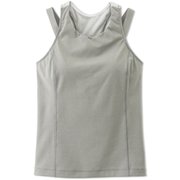 エニーモーションタンクトップ ANYMOTION TANK TOP DA122103 ミックスグレー(Z) Lサイズ [フィットネス ヨガ カップ付きシャツ]