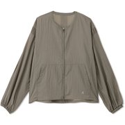 シアークロスカラーレスジャケット SHEER CLOTH COLLARLESS JACKET DC322109 アッシュグレー(AG) Lサイズ [フィットネス ヨガ ジャケット レディース]