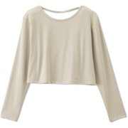 ピーチスキンクロップドトップ PEACH SKIN CROPPED TOP DC522106 サンドベージュ(SB) Lサイズ [フィットネス ヨガ シャツ レディース]